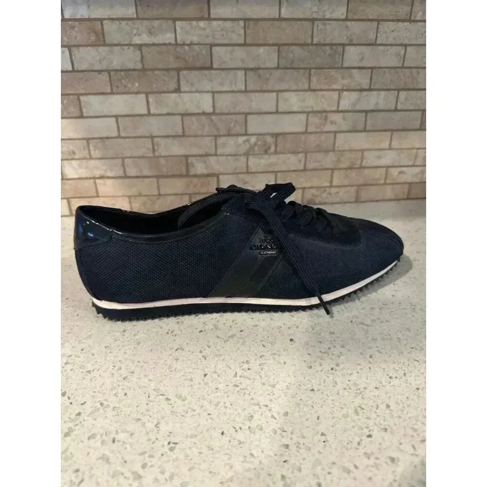 COACH‎ Ivy Black Leather Trim Sneakers Designer Shoes (g3)